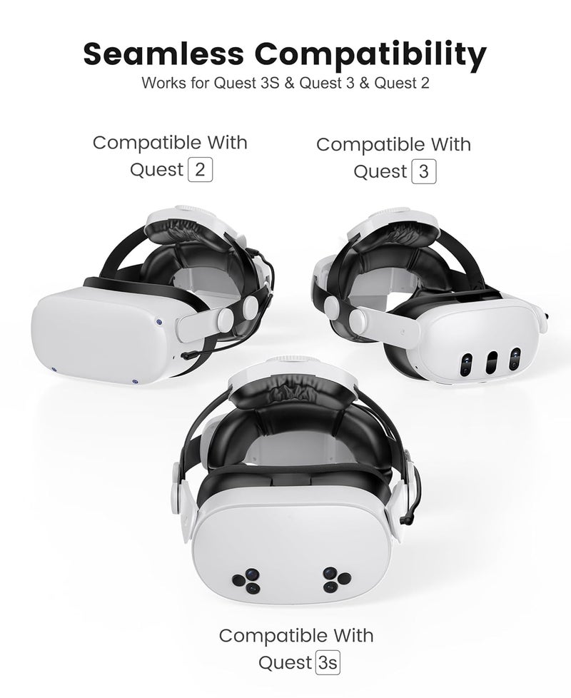 Kawaye Comfort Head Strap with 15000mAh (7500 x 2) Hot-Swap Battery Packs for Meta Quest 3S/Quest 2/Quest 3 Head Strap, Double Knobs Adjustable Elite Strap Replacement,VR Headset Accessories Strap - Image 2